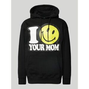 Market Smiley Your Mom Hoodie Black XL Graphic Pullover Sweatshirt NWT